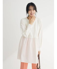 Green Parks リブドッキングカットソーボリュームチュニック