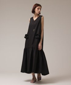 GRACE CONTINENTAL サイドフリルタフタワンピース