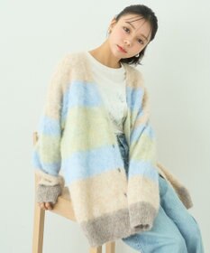 earth music&ecology グラデーション起毛ニットカーディガン