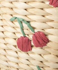 Maison de FLEUR チェリー刺繍メイズカゴバッグ