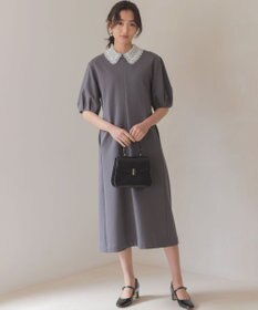 組曲 【2WAY】レース襟フレンチテリー ワンピース