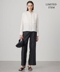 ICB 【WEB限定・洗える】シルキーツイル  クロップドシャツ