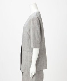 23区 【GOLD LABEL】ウールリネン ノーカラー ジャケット