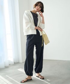 UNFILO L BEAUTY FORM ロゴ刺繍フレンチスリーブTシャツ