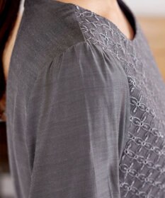 Tiaclasse L 【洗える】レース切替ワンピース