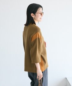 CRAFT STANDARD BOUTIQUE 洗える/とてもち配色ニットプルオーバー/24AW
