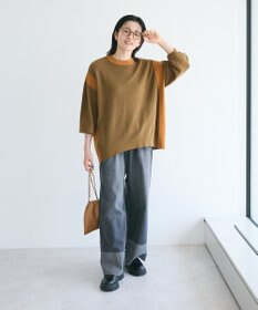 CRAFT STANDARD BOUTIQUE 洗える/とてもち配色ニットプルオーバー/24AW