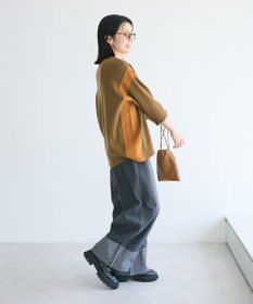 CRAFT STANDARD BOUTIQUE 洗える/とてもち配色ニットプルオーバー/24AW