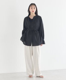 earth music&ecology 【イージーケア】TRキュプラダブルボタンフリルシャツ