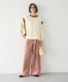 CRAFT STANDARD BOUTIQUE 洗える/とてもち配色ニットプルオーバー/24AW