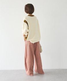 CRAFT STANDARD BOUTIQUE 洗える/とてもち配色ニットプルオーバー/24AW