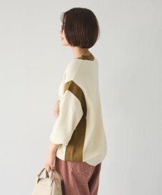 CRAFT STANDARD BOUTIQUE 洗える/とてもち配色ニットプルオーバー/24AW