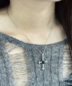 WEGO Lブラックストーンモチーフネックレス