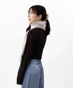 AURORA 【 LANVIN COLLECTION（ランバン コレクション） 】カシミヤ100%無地シングルリバーシブルマフラー(WASH)