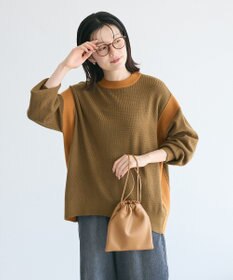 CRAFT STANDARD BOUTIQUE 洗える/とてもち配色ニットプルオーバー/24AW