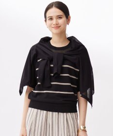 自由区 L 【洗える】ブライトシアー カーディガン ブラック