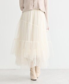 earth music&ecology イレギュラーヘム段々チュールスカート