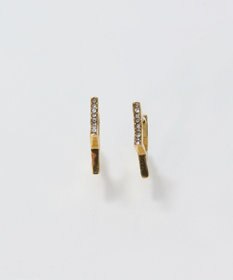 Phoebe 【金属アレルギー対応】ワンタッチライナースタービジューフープピアス　ゴールド