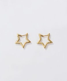 Phoebe 【金属アレルギー対応】ワンタッチライナースタービジューフープピアス　ゴールド