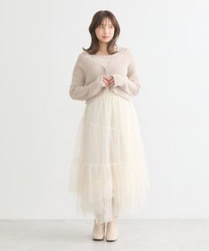 earth music&ecology イレギュラーヘム段々チュールスカート