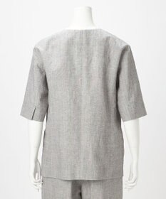 23区 【GOLD LABEL】ウールリネン ノーカラー ジャケット