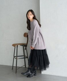 earth music&ecology イレギュラーヘム段々チュールスカート