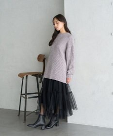 earth music&ecology イレギュラーヘム段々チュールスカート