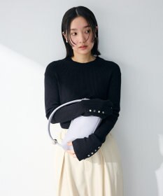 Green Parks 袖口金釦リブニットプルオーバー