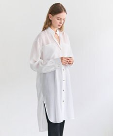 BEIGE， PAULINE / リネンヴィスコースオーバーサイズロングシャツ