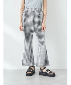 earth music&ecology チェックフレアイージーパンツ