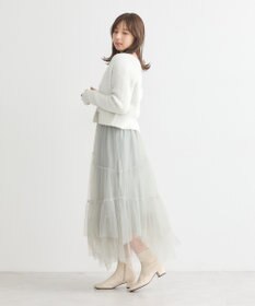 earth music&ecology イレギュラーヘム段々チュールスカート