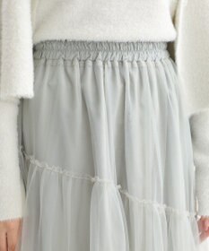 earth music&ecology イレギュラーヘム段々チュールスカート