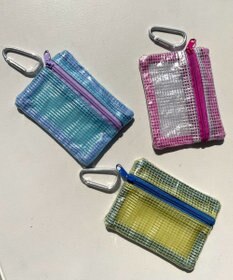 WEGO メッシュ配色クリアポーチ