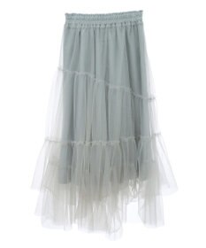 earth music&ecology イレギュラーヘム段々チュールスカート