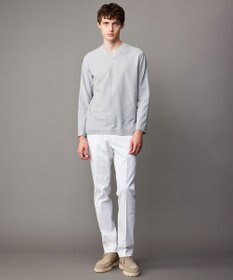 JOSEPH ABBOUD 【キングサイズ・オーガニックコットン/JAPANファブリック】スラブインレイ Vネック 長袖 Ｔシャツ