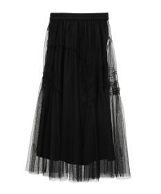 earth music&ecology シャーリングギャザーチュールスカート