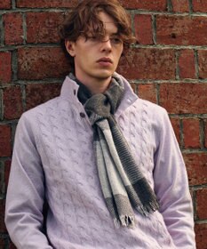 JOSEPH ABBOUD 【イタリア製・カシミヤ混】トーンオントーンチェック ストール