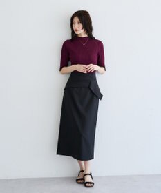 YECCA VECCA ハイネック5分袖リブニット