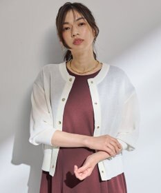 ANY シアーニットショートカーディガン