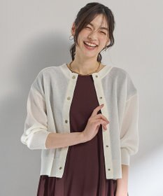ANY シアーニットショートカーディガン エクリュ