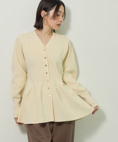 Green Parks 金釦ペプラムニットカーディガン