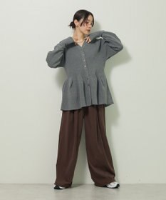 Green Parks 金釦ペプラムニットカーディガン