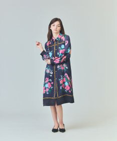 GRACE CONTINENTAL ボタニカルスカーフプリントワンピース