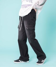 WEGO 【ウエストゴム】ドローコードウオッシュドカーゴデニム