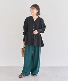 Green Parks 金釦ペプラムニットカーディガン