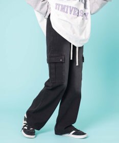 WEGO 【ウエストゴム】ドローコードウオッシュドカーゴデニム