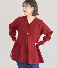 Green Parks 金釦ペプラムニットカーディガン