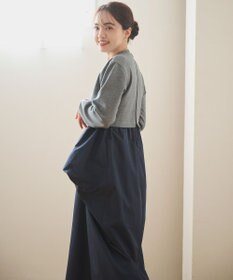 #Newans 【撥水/マシンウォッシャブル】クリオネシルエットコンビドレス