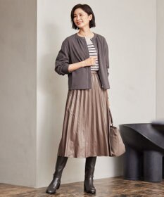 J.PRESS LADIES ジョーゼットジャージー タックスリーブ ブルゾン