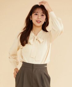 Feroux 【洗える】プチパールボウタイ ニット